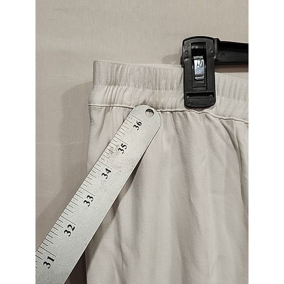 J. Jill Wide Leg Pants‎ Womens Size L White, 26 In. Inseam Pockets 100% Rayon - Picture 7 of 10